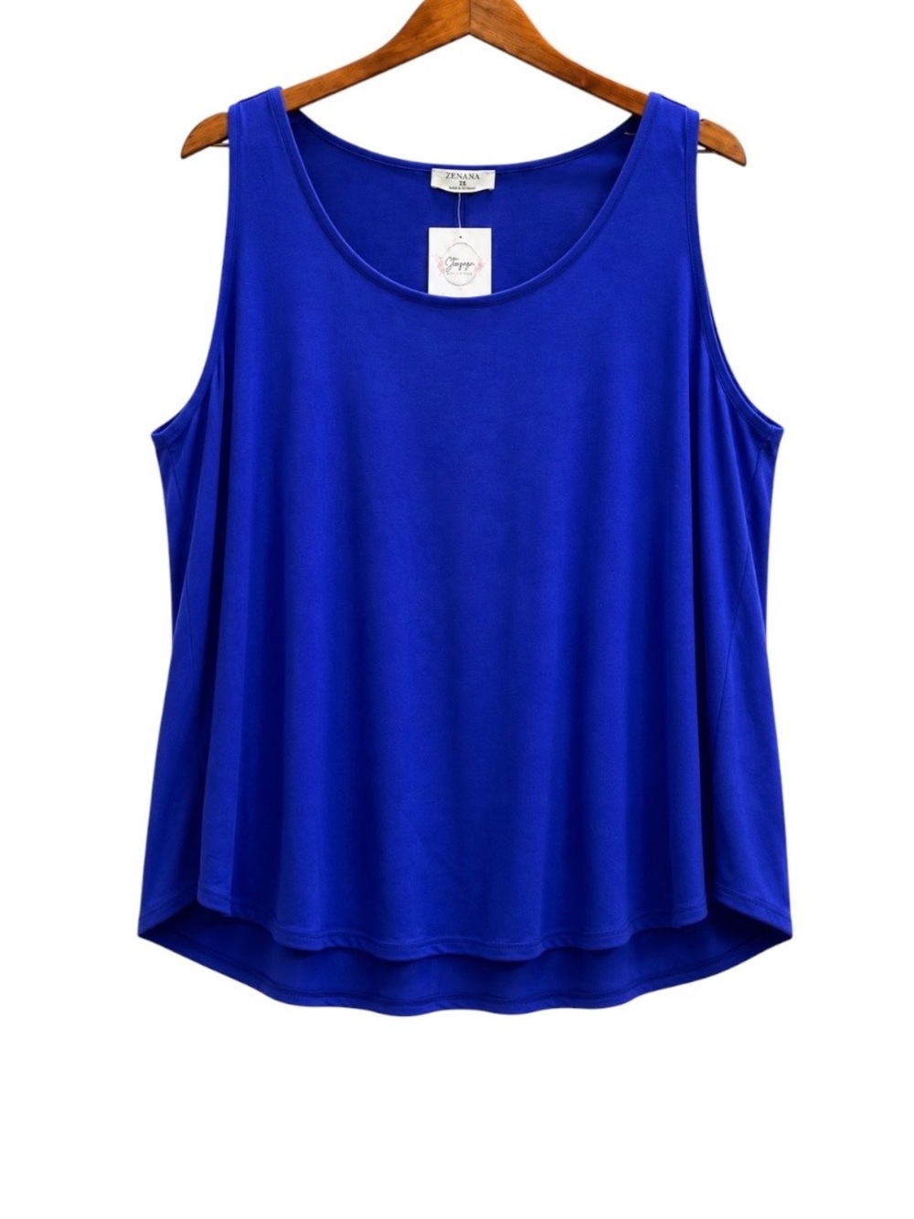 Zenana Outfitters Cobalt Blue Scoop Neck Tank Top